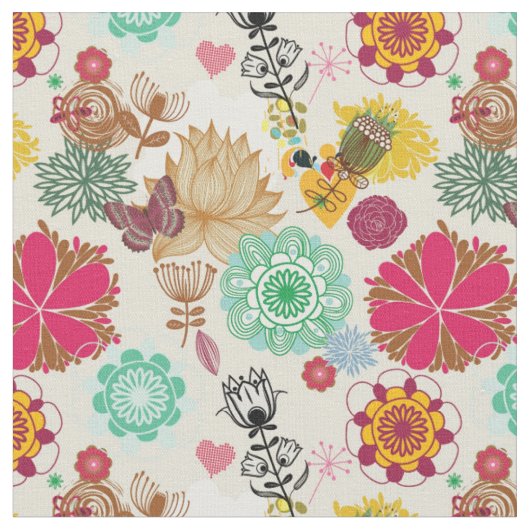 Blumenmuster im Retro-Stil Stoff (Nahaufnahme)