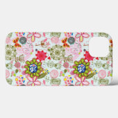 Blumenmuster im Retrostil 2 Case-Mate iPhone Hülle (Rückseite (Horizontal))
