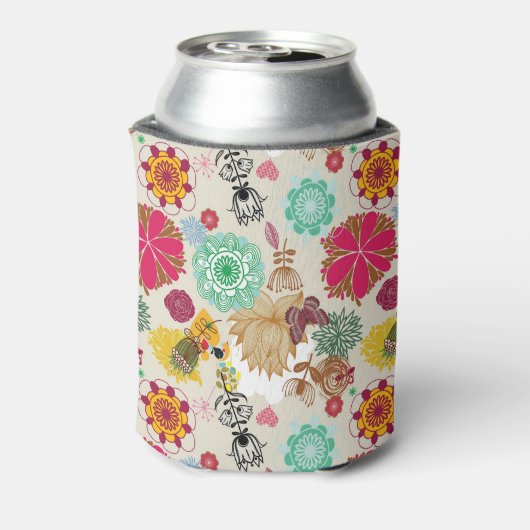Blumenmuster im Retrostil Dosenkühler (Kanne Rückseite)