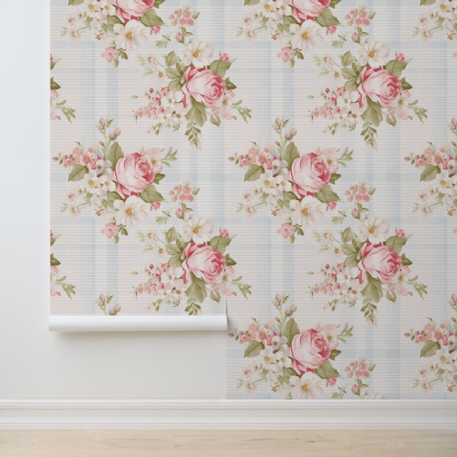 Blumenmuster im Shabby Chic Tapete (Anwendung)
