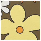 Blumenmuster im Stil der 1970er Jahre Stoff (Nahaufnahme)