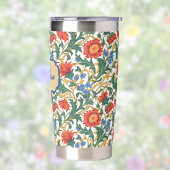 Blumenmuster im Stil von William Morris Blau Rot G Thermobecher