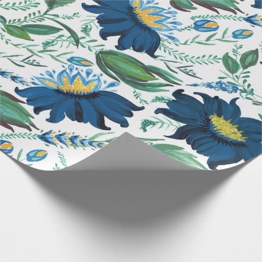 Blumenmuster im ukrainischen Stil Geschenkpapier (Ecke)