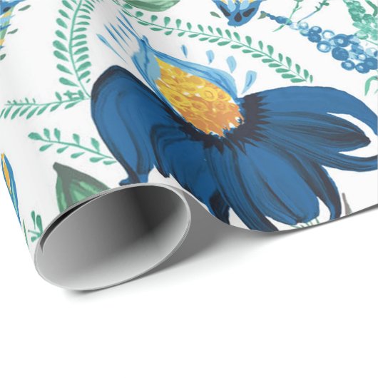 Blumenmuster im ukrainischen Stil Geschenkpapier (Rolleneckpunkt)