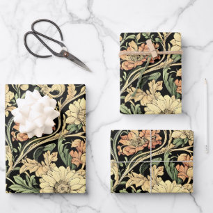 Blumenmuster im viktorianischen Stil Geschenkpapier Set