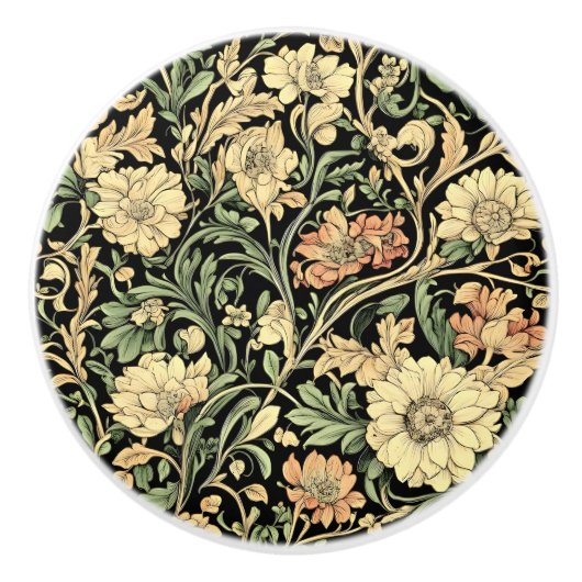 Blumenmuster im viktorianischen Stil  Keramikknauf (Vorderseite)