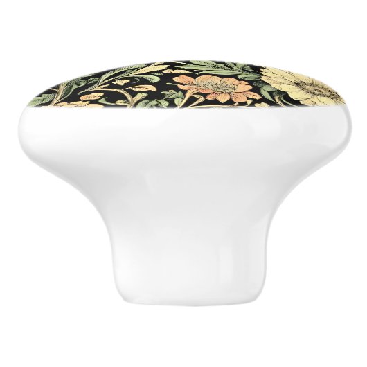 Blumenmuster im viktorianischen Stil Keramikknauf (Seitenansicht)