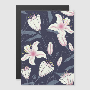 Blumenmuster im Vintage-Stil Magnetkarte