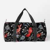 Blumenmuster im Volkskunststil Duffle Bag (Rückseite)