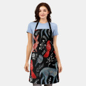 Blumenmuster im Volkskunststil Schürze (Getragen)