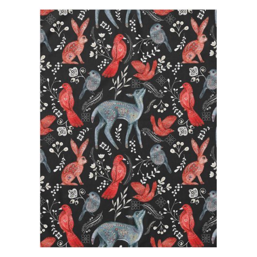 Blumenmuster im Volkskunststil Tischdecke (Vorderseite)