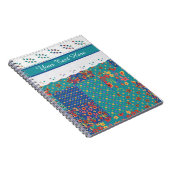 Blumenmuster-Imitate-Patchwork auf Aquamarinen, Im Notizblock (Rechte Seite)