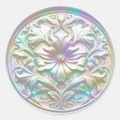 Blumenmuster-Imitate Wachs Siegel Deep Impression Runder Aufkleber (Vorderseite)