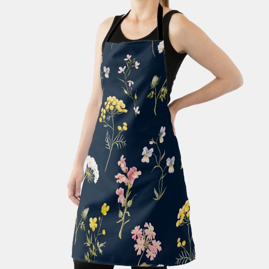 Blumenmuster in Aquarellfarbe, zarte Blume Schürze (InSitu)