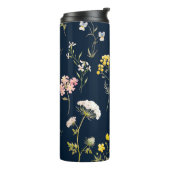 Blumenmuster in Aquarellfarbe, zarte Blume Thermosbecher (Nach links gedreht)