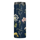 Blumenmuster in Aquarellfarbe, zarte Blume Thermosbecher (Rückseite)