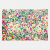 Blumenmuster in Aquarellfarben, Blumenhintergrund Geschenkpapier Set (Vorderseite 2)