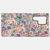 Blumenmuster in Aquarellfarben, Blumenhintergrund Samsung Galaxy Hülle (Rückseite (Horizontal))