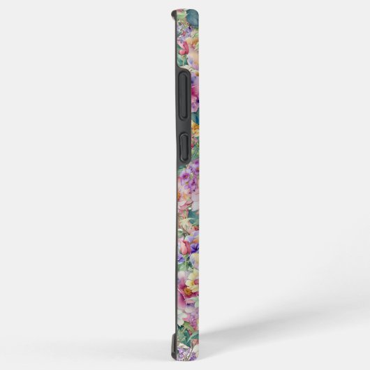 Blumenmuster in Aquarellfarben, Blumenhintergrund Samsung Galaxy Hülle (Rechte Seite)