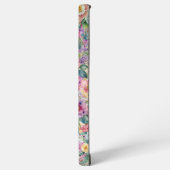 Blumenmuster in Aquarellfarben, Blumenhintergrund Samsung Galaxy Hülle (Linke Seite)