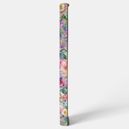 Blumenmuster in Aquarellfarben, Blumenhintergrund Samsung Galaxy Hülle (Linke Seite)