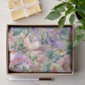 Blumenmuster in Aquarellfarben, Blumenhintergrund Seidenpapier (Geschenk)