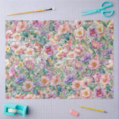 Blumenmuster in Aquarellfarben, Blumenhintergrund Seidenpapier (Basteln)