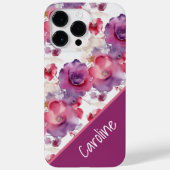 Blumenmuster in Aquarellfarben, rot lila Case-Mate iPhone Hülle (Rückseite)