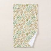 Blumenmuster in Beige und Salbei Badhandtuch Set (Handtuch)