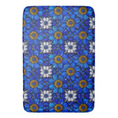 Blumenmuster in Blau Badematte (Vorderseite Vertikal)