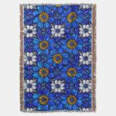 Blumenmuster in Blau Decke (Vorderseite Vertikal)