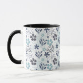Blumenmuster in blau und grau tasse (Links)