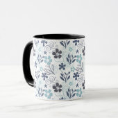 Blumenmuster in blau und grau tasse (Vorderseite Links)