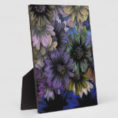 Blumenmuster in Blau und Orange Fotoplatte (Seite)