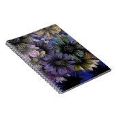 Blumenmuster in Blau und Orange Notizblock (Rechte Seite)