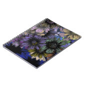 Blumenmuster in Blau und Orange Notizblock (Linke Seite)