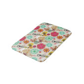 Blumenmuster in der Retro Art Badematte (Schrägansicht)