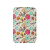 Blumenmuster in der Retro Art Badematte (Vorderseite Vertikal)