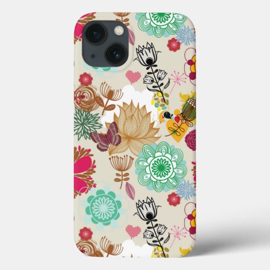 Blumenmuster in der Retro Art Case-Mate iPhone Hülle (Rückseite)