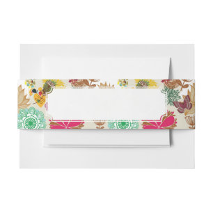 Blumenmuster in der Retro Art Einladungsbanderole