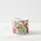 Blumenmuster in der Retro Art Espressotasse (Vorderseite)