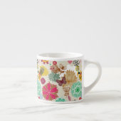 Blumenmuster in der Retro Art Espressotasse (Rechts)