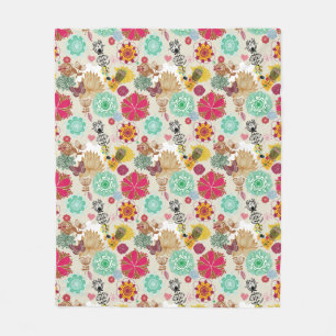 Blumenmuster in der Retro Art Fleecedecke