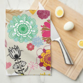 Blumenmuster in der Retro Art Handtuch (Viertel Falte)