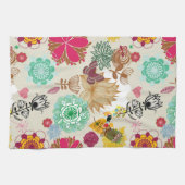 Blumenmuster in der Retro Art Handtuch (Horizontal)