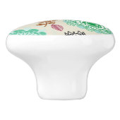 Blumenmuster in der Retro Art Keramikknauf (Seitenansicht)