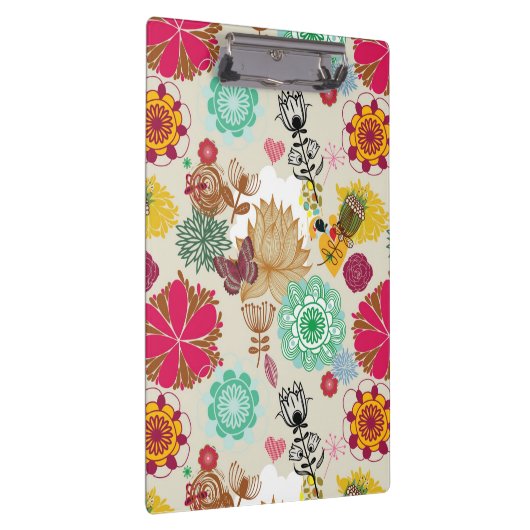 Blumenmuster in der Retro Art Klemmbrett (Rechts)