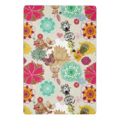 Blumenmuster in der Retro Art Mini Klemmbrett (Rückseite)