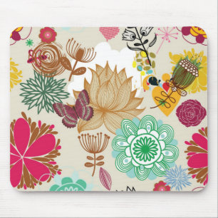 Blumenmuster in der Retro Art Mousepad