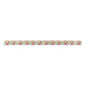 Blumenmuster in der Retro Art Satinband (Vorderseite)